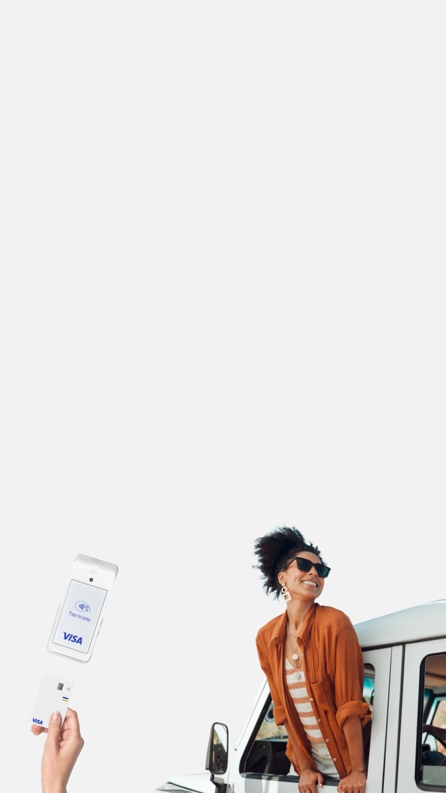 Girl traveling and POS