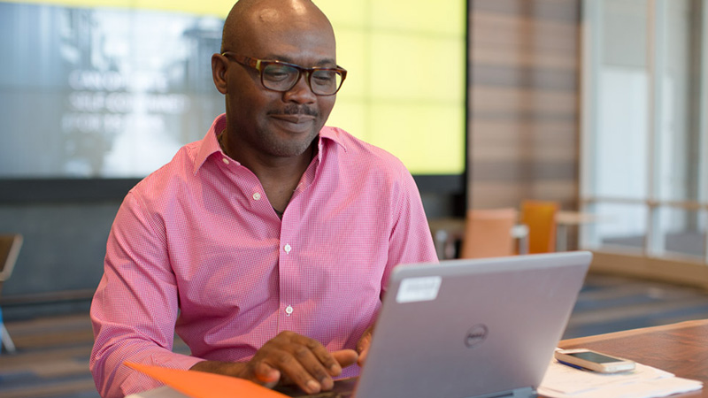 Man at a laptop