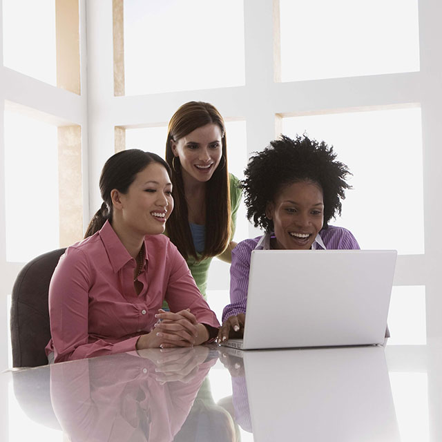 Workers with a notebook