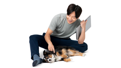 man with dog